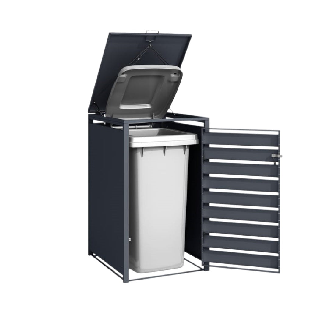 Poubelle de jardin avec compartiment en métal - pour le stockage des déchets - en acier galvanisé - 80 x 55 x 95