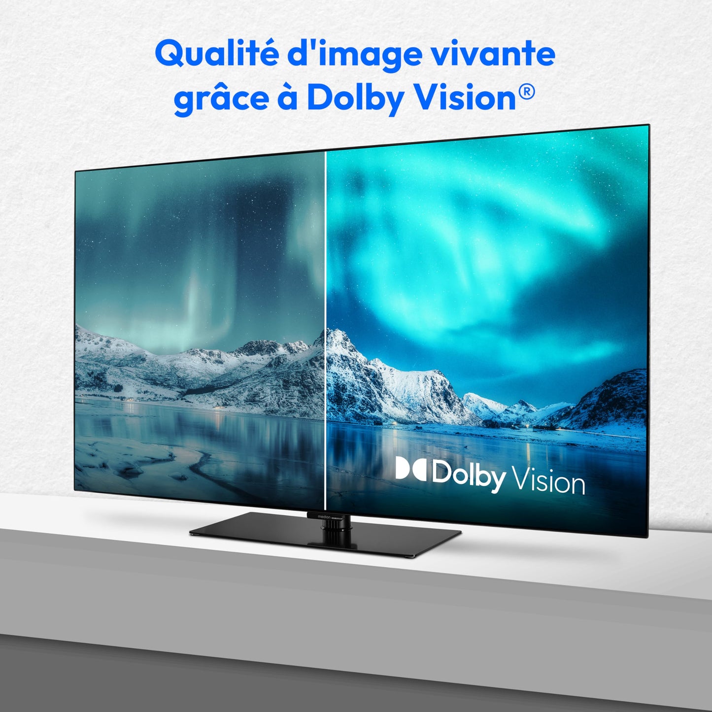 MEDION TV OLED 138,8 cm (55") (TiVo, Smart-TV, Dolby Vision HDR, Caisson de Basses, MEMC, Micro Dimming, Portail TiVo, Prime Video, Disney+, Dolby Atm