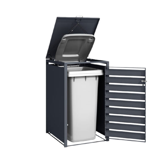 Poubelle de jardin avec compartiment en métal - pour le stockage des déchets - en acier galvanisé - 80 x 55 x 95