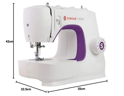 Singer M3505 Machine à Coudre Professionnelle avec 34 Points, Utilitaires, élastiques, décoratifs, Coud Tous Les Tissus, Facile pour Débutants, Coutur