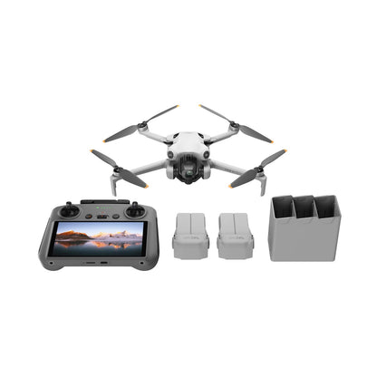 DJI Bundle avec Mini 4 Pro Fly More avec RC 2 (Radiocommande avec Écran), Mini Drone Pliable avec Caméra 4K, Moins de 0,549 lb/249 g, Temps de Vol de 34 min, 2 Batteries Supplémentaires, C0