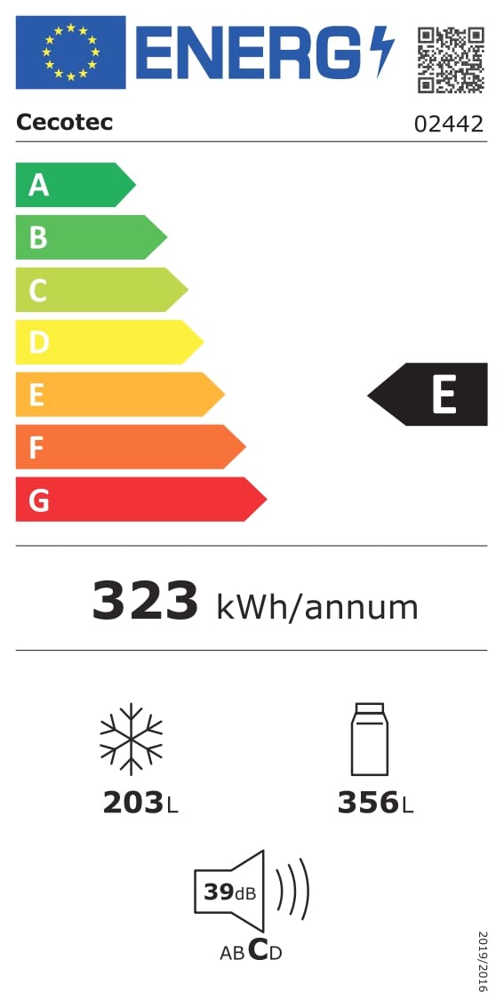 Cecotec American Refrigerator Bolero CoolMarket SBS 559 Dark E. 559L, 177 cm X 90 cm, Class E, Multi Air Flow System, Total No frost, Inverter plus motor.