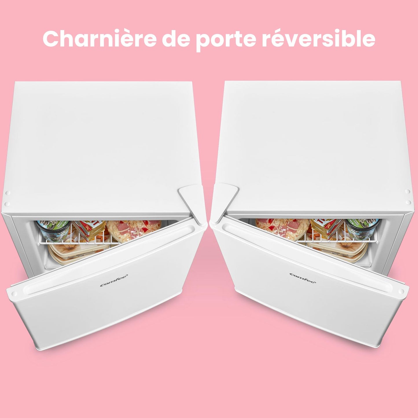 Comfee' RCD93WH2(E) Réfrigérateur à une porte, 93 L, Contrôle de la température, Pose libre sous le comptoir, Silencieux, Blanc