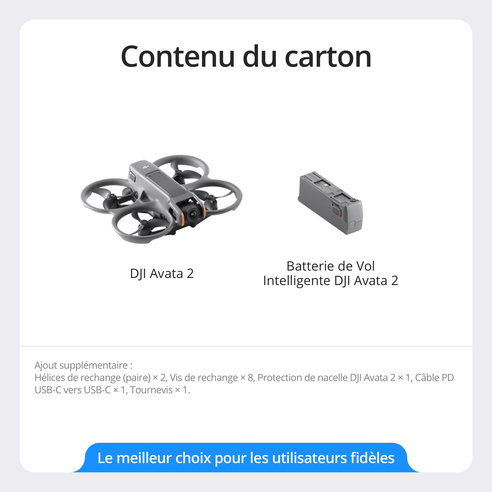 DJI Avata 2 (Drone seul),Drone FPV avec Caméra 4K, Vol Immersif,Protection d’hélice intégrée,Flip-Tonneau facile, FOV ultra-large 155degré, Compatible avec RC Motion 3,Drone Caméra pour Contenu en POV