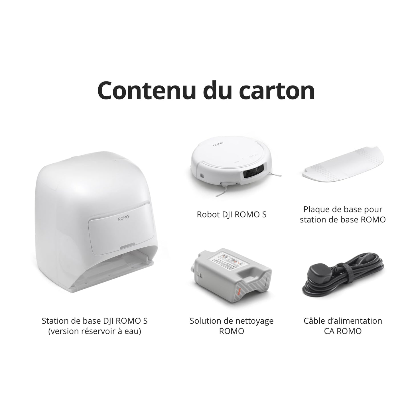 DJI ROMO S Robot Aspirateur Laveur, Aspirateur Robot de 25 000 Pa, détection de Niveau Drone, Deux Bras robotiques, 200 Jours sans Maintenance, Lavage et séchage Auto des tampons de serpillière