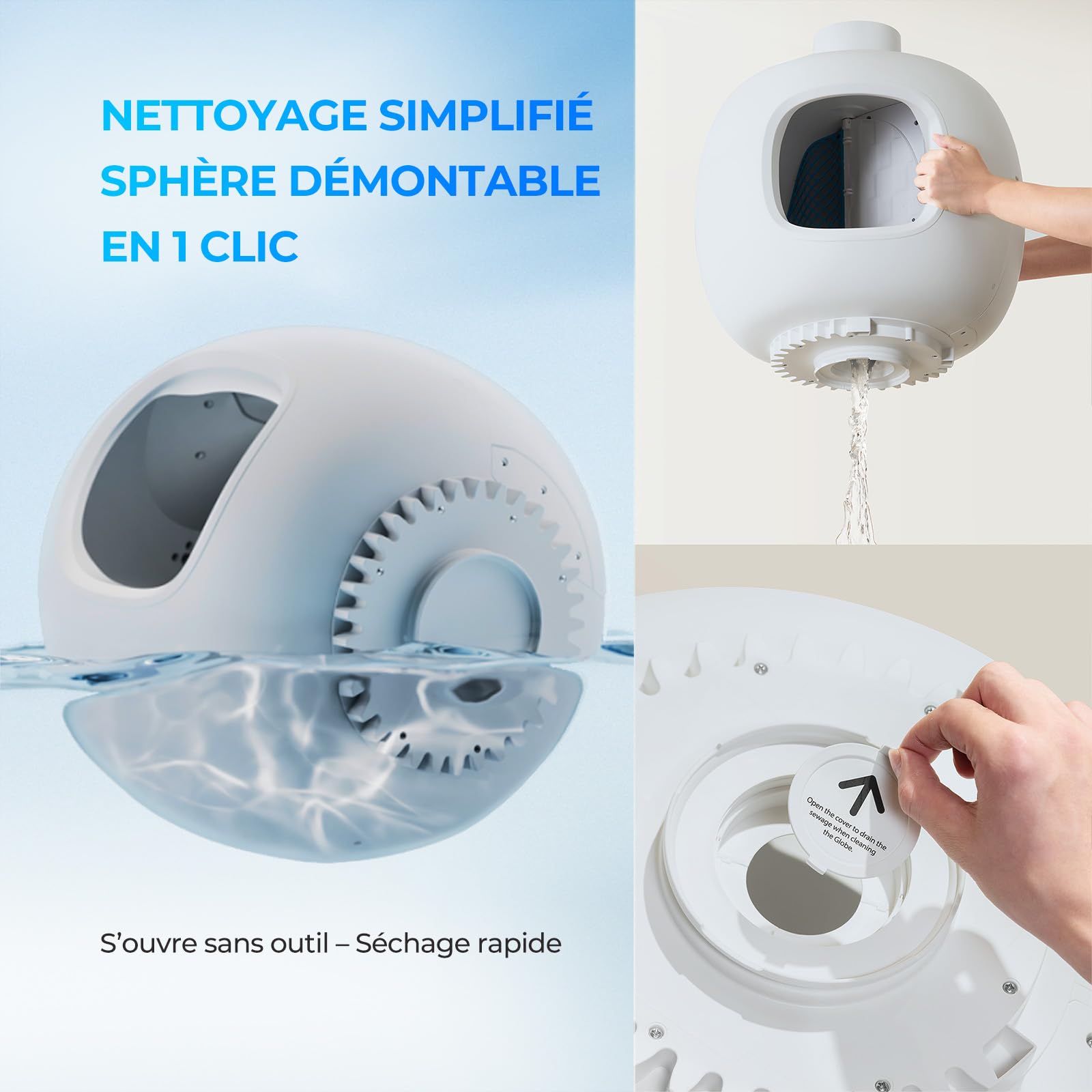 Catlink Baymax-Lite Litière autonettoyante pour Chat contrôle de la santé de Votre Chat télécommande APP, Anti-Blocage, Anti-Odeur, 4 Modes de Nettoyage, Convient pour Les Chats de 1,5 à 10 kg