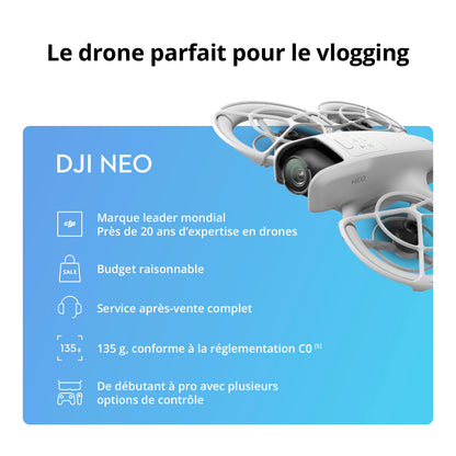Bundle Trois Batteries DJI Neo, Mini Drone avec Caméra 4K UHD pour Adultes, Drone Suiveur qui Vole Seul de 135 g, Décollage du Creux de la Main, Suivi de Sujet, QuickShots, (sans Contrôleur)