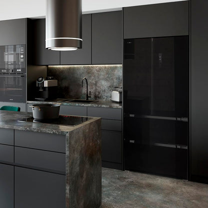 Cecotec Refrigerateur Congelateur 4 Portes Française Bolero CoolMarket FD 436 Black Glass E. Réfrigérateur 436L, verre noir, Total No Frost, MultiAirFlow, Inverter Plus, mode Vacances et alarmes