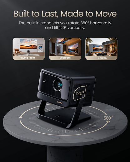Dangbei 4K Vidéoprojecteur avec Google TV & Netflix, 2000 Lumens ISO, Stand intégré, 3D, Auto Keystone/Focus, Vidéoprojecteur Home Cinéma WiFi et Bluetooth (DBOX02 Pro)