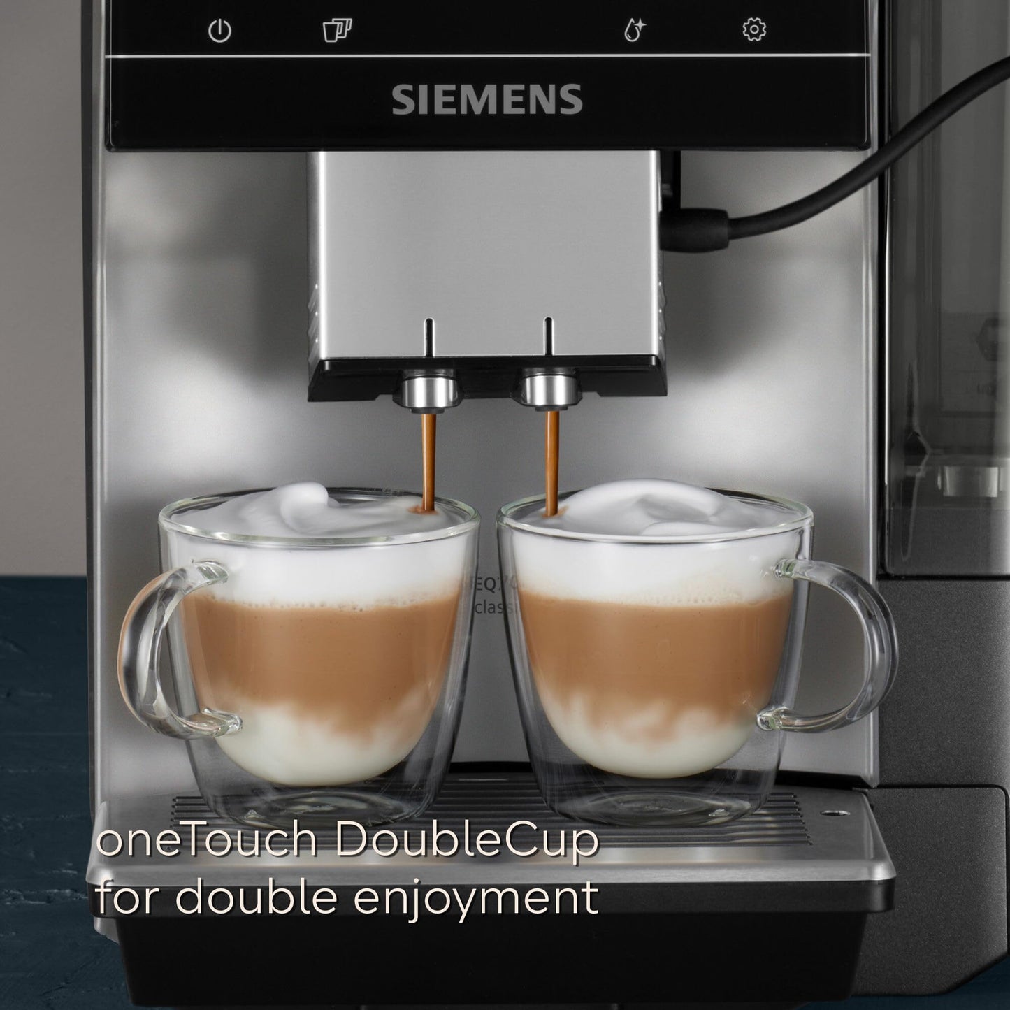 SIEMENS EQ700 Machine à café entièrement automatique grain à tasse, écran tactile de 5 pouces, préparation froide et lente de préparation, cappuccinatore, plus de 34 boissons de café, connexion au