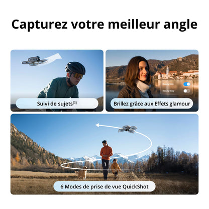 DJI Flip, Drone Caméra 4K UHD pour adultes, < 249 g, Stabilisation de la Nacelle à 3 axes, Transmission vidéo sur 13 km, Décollage palmaire, Retour automatique, Temps de vol de 31 min, Vol intelligent