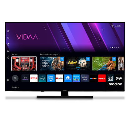 MEDION TV 55 Pouces 4K (138,8 cm) QLED Television (Smart TV 4K, Dolby Vision HDR, VIDAA Store, Prime Video, Disney+, DAZN, Paramount+, DTS X, Dolby Atmos, PVR, Bluetooth, MD 855600)