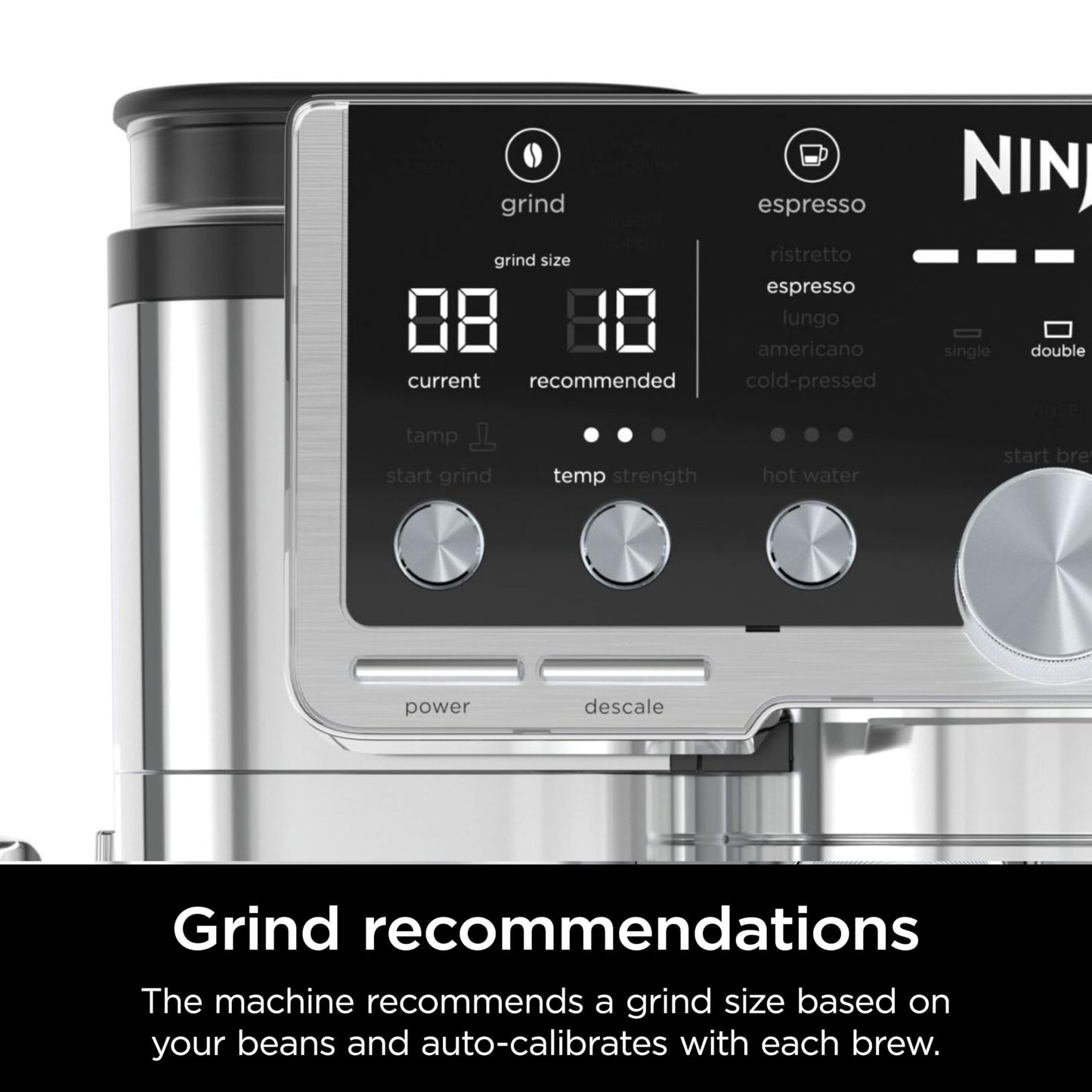 Ninja Luxe Café Pro Series, Espresso Machine, Drip Coffee, Cold Brew, Hot Water, Integrated Tamper, Built-in Grinder, Hands-Free Frother for Cappuccin