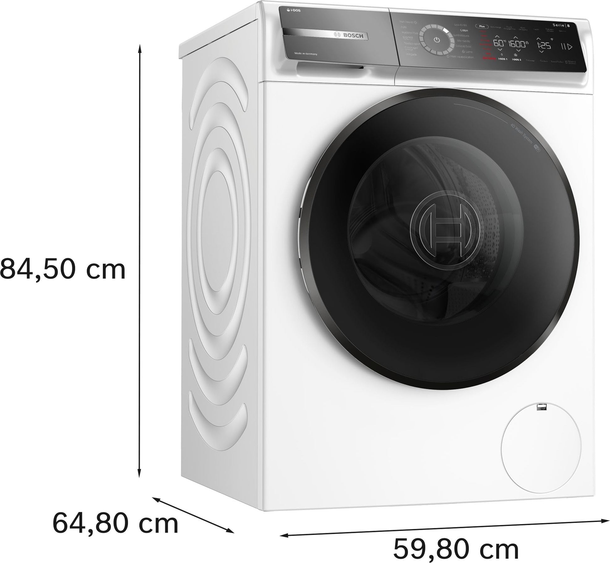 Bosch WGB256A2FR, Série 8, Lave-linge front, 10 kg, 1600 trs/min, Blanc