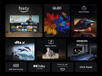 TCL 43T6C Fire TV 43 Pouces QLED 4K UHD Smart TV, HDR (Multi-Format), Dolby Atmos, Motion Clarity, vocale Alexa