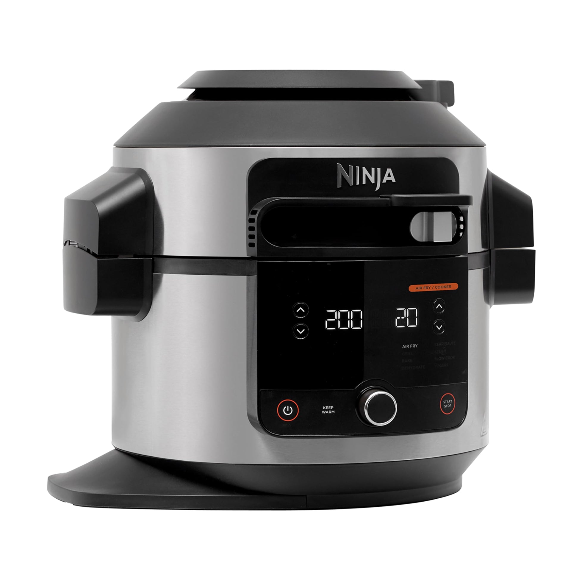 Ninja Foodi Multicuiseur avec SmartLid, 11 en 1, 6L, Autocuiseur Multifonction, Cuisson sous pression, Air Fryer, Friteuse à air, Vapeur combinée, Mijoteuse, Griller, Cuire, Acier inoxydable, OL550EU
