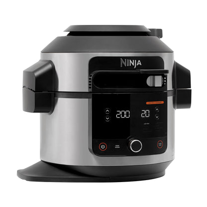 Ninja Foodi Multicuiseur avec SmartLid, 11 en 1, 6L, Autocuiseur Multifonction, Cuisson sous pression, Air Fryer, Friteuse à air, Vapeur combinée, Mijoteuse, Griller, Cuire, Acier inoxydable, OL550EU