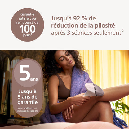 Philips Lumea Série 9900, épilateur à lumière pulsée, technologie SenseIQ et SkinAI, 4 embouts pour le corps, le visage, le maillot et les aisselles, utilisation avec et sans fil (modèle BRI951/00)
