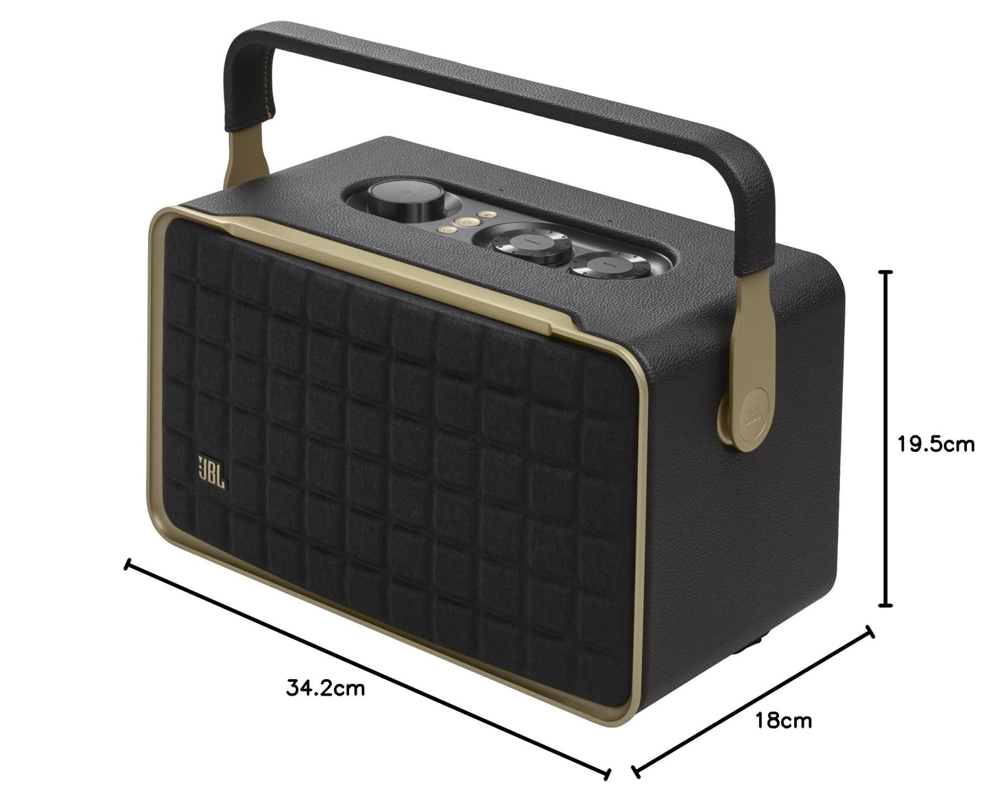 JBL Authentics 300 Enceinte intelligente connectée portable avec WiFi, Bluetooth et assistants vocaux, design rétro, noire