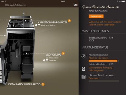 Saeco GranBaristo Avanti HD8967/01 Machine à café automatique + Application Acier/Anthracite