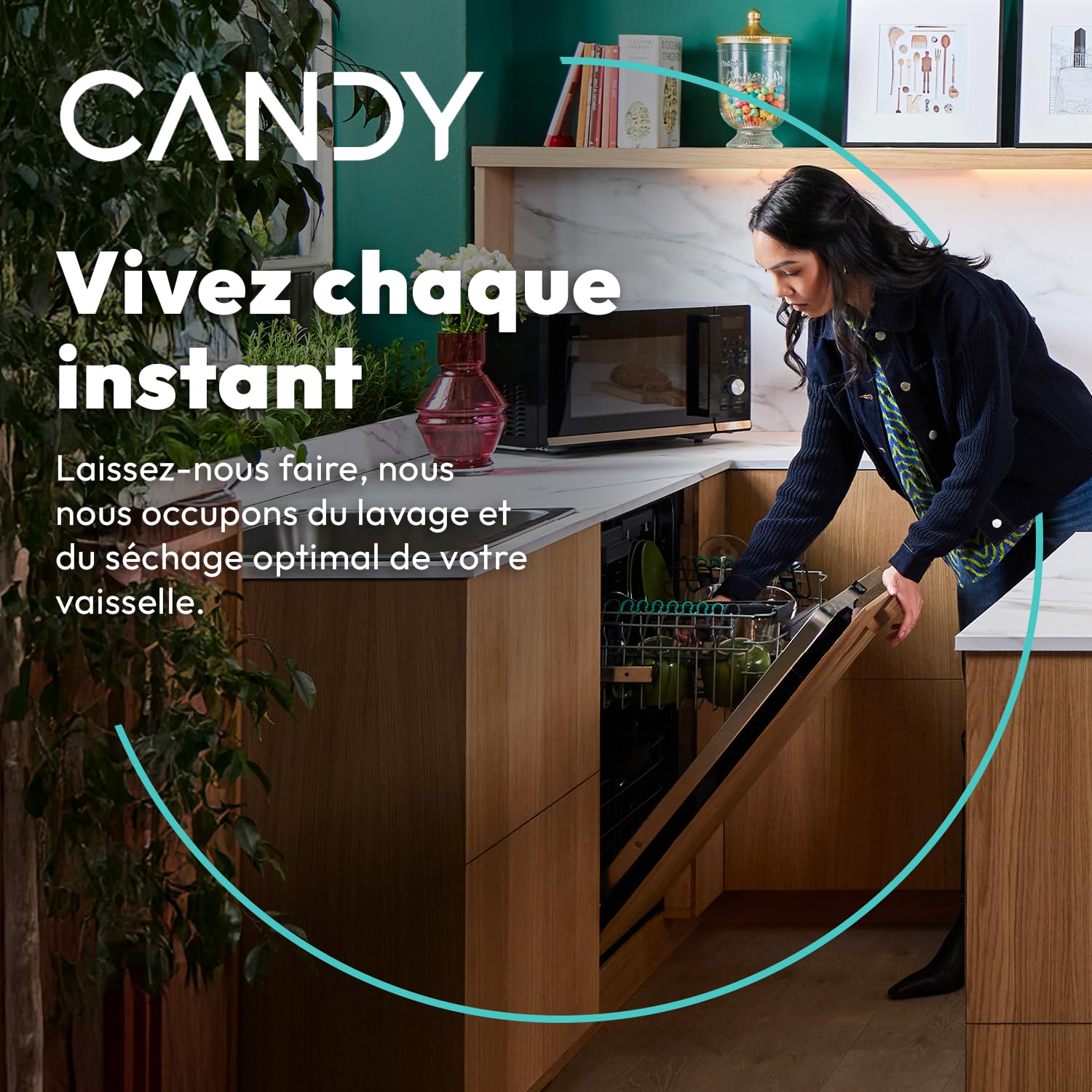 CANDY - Lave-Vaisselle - Pose Libre - 14 Couverts - Classe Énergétique C - Maxi Cuve, Wash & Dry 35 min, Ouverture Automatique, Contrôle à Distance - Inox - 60 x 82 cm - Modèle CF 4C6F0X