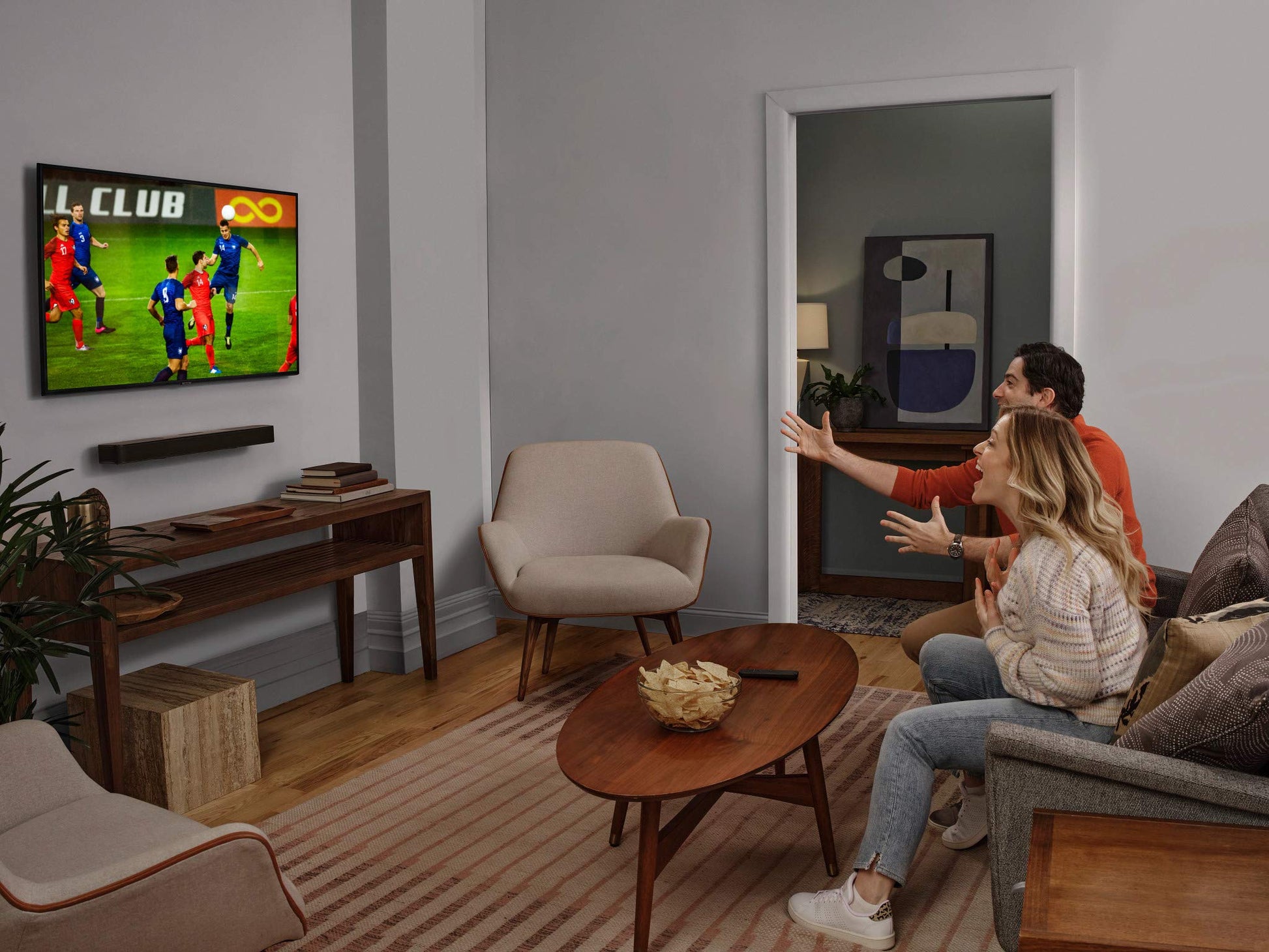 JBL Bar 5.0 MultiBeam barre de son télé - Connectée au Bluetooth - Dolby Atmos et son multicanal MultiBeam avec basses intenses sans caisson de basses séparé - Connexion Alexa & Chromecast