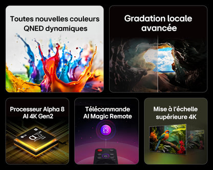 LG TV QNED AI 2025 | 50QNED8E | 50'' (126cm) | 4K UHD | HDR10 | webOS 25 | Télécommade AI Magic Remote | Alexa, Google Assistant | Netflix Disney+ CANAL+ Prime Video | AirPlay 2 | Luminosité éclatante