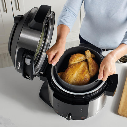 Ninja Foodi Multicuiseur avec SmartLid, 11 en 1, 6L, Autocuiseur Multifonction, Cuisson sous pression, Air Fryer, Friteuse à air, Vapeur combinée, Mijoteuse, Griller, Cuire, Acier inoxydable, OL550EU
