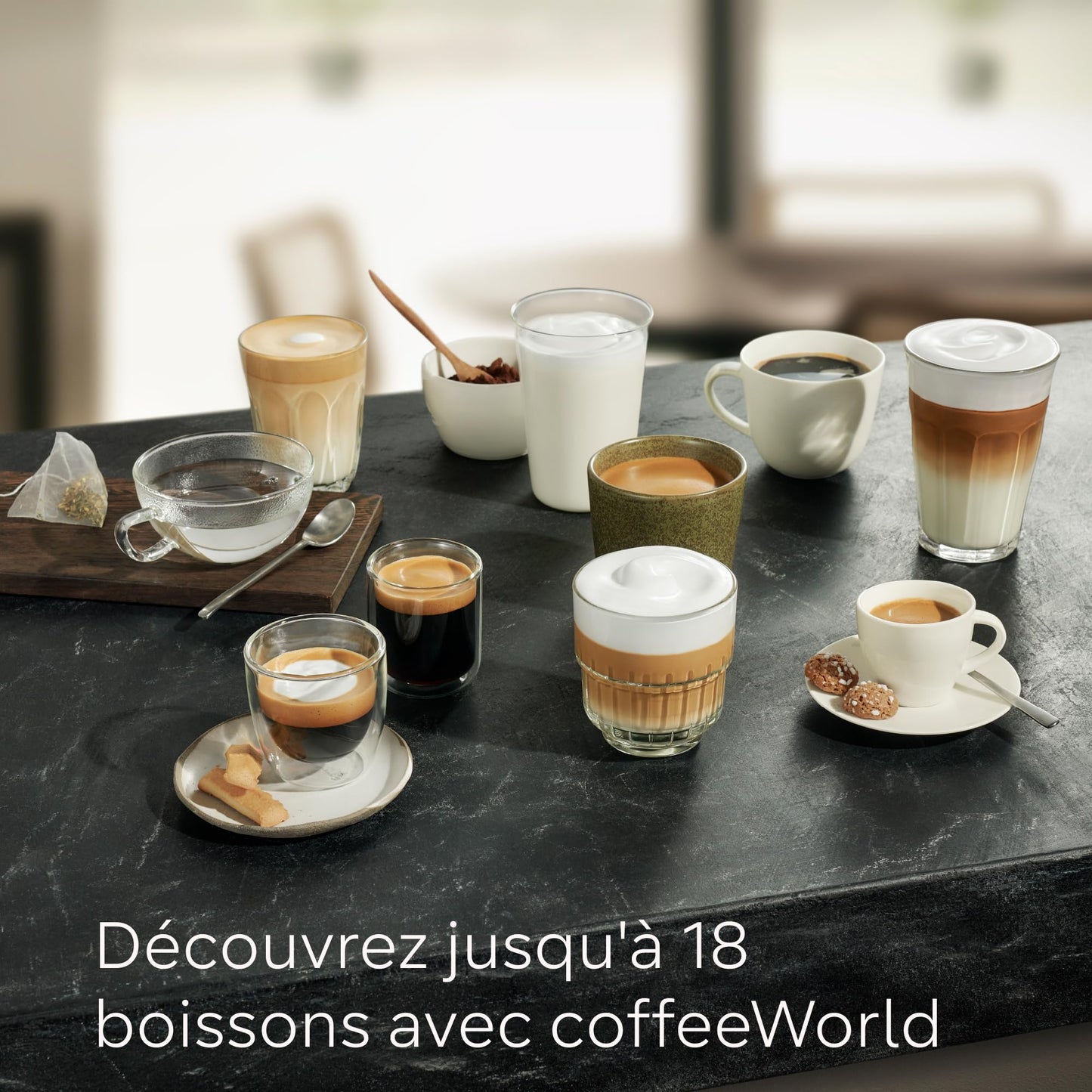 Siemens, machine à café tout automatique, EQ500, Home Connect, aromaDouble Shot, autoMilk Clean, ceramDrive, bandeau avec écran coffeeSelect, oneTouch DoubleCup, Inox/Noir, TP516RX3