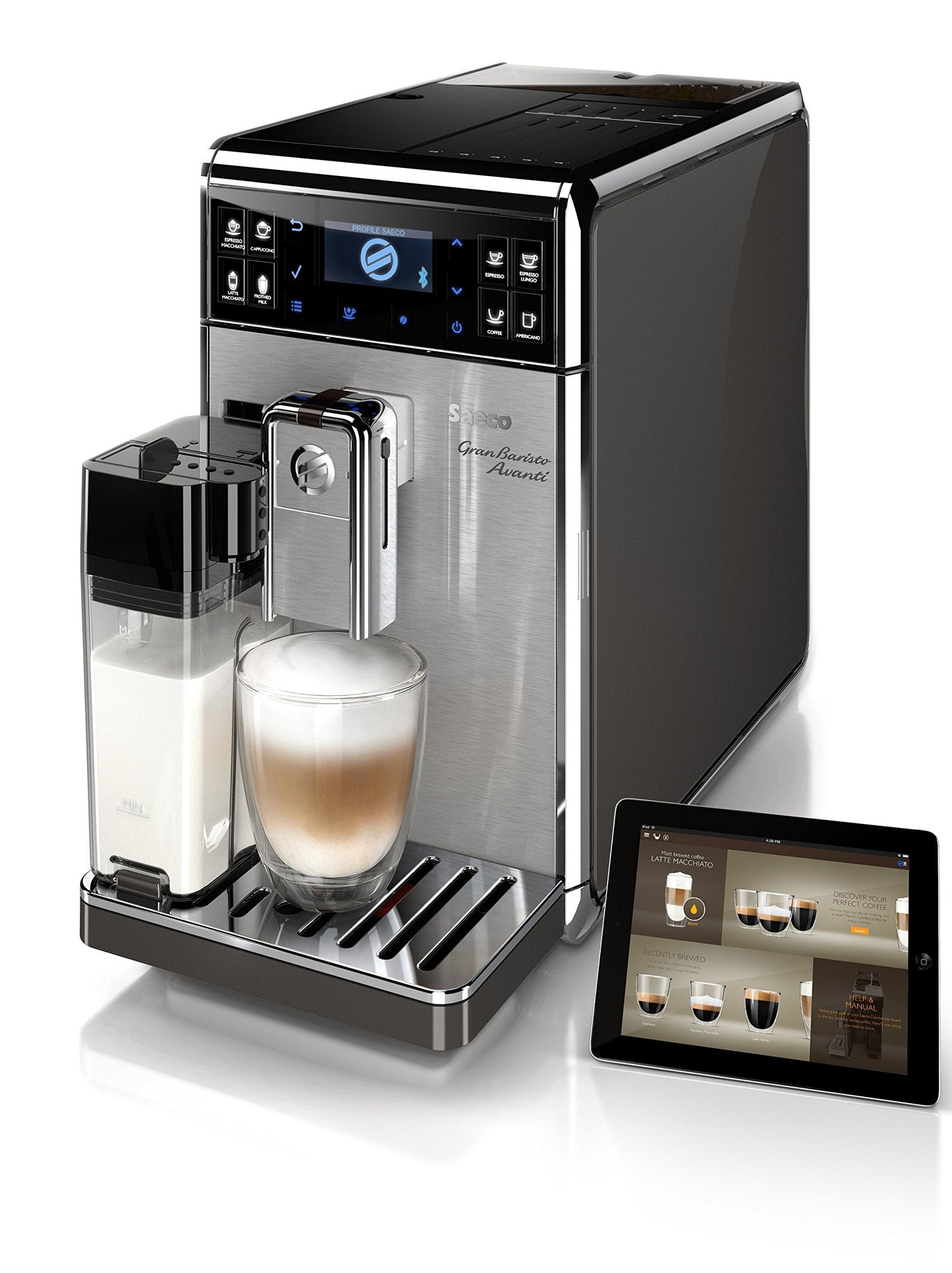 Saeco GranBaristo Avanti HD8967/01 Machine à café automatique + Application Acier/Anthracite