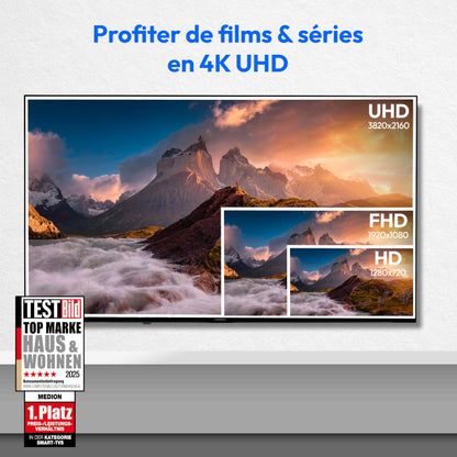 MEDION Téléviseur QLED 108 cm (43 "), Fire TV, Smart TV, Dolby Vision HDR, Dolby Atmos, Prime Video, Bluetooth, DVB-T2, MD 843800)