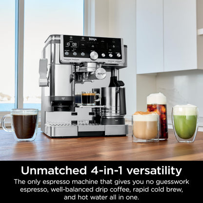 Ninja Luxe Café Pro Series, Espresso Machine, Drip Coffee, Cold Brew, Hot Water, Integrated Tamper, Built-in Grinder, Hands-Free Frother for Cappuccin