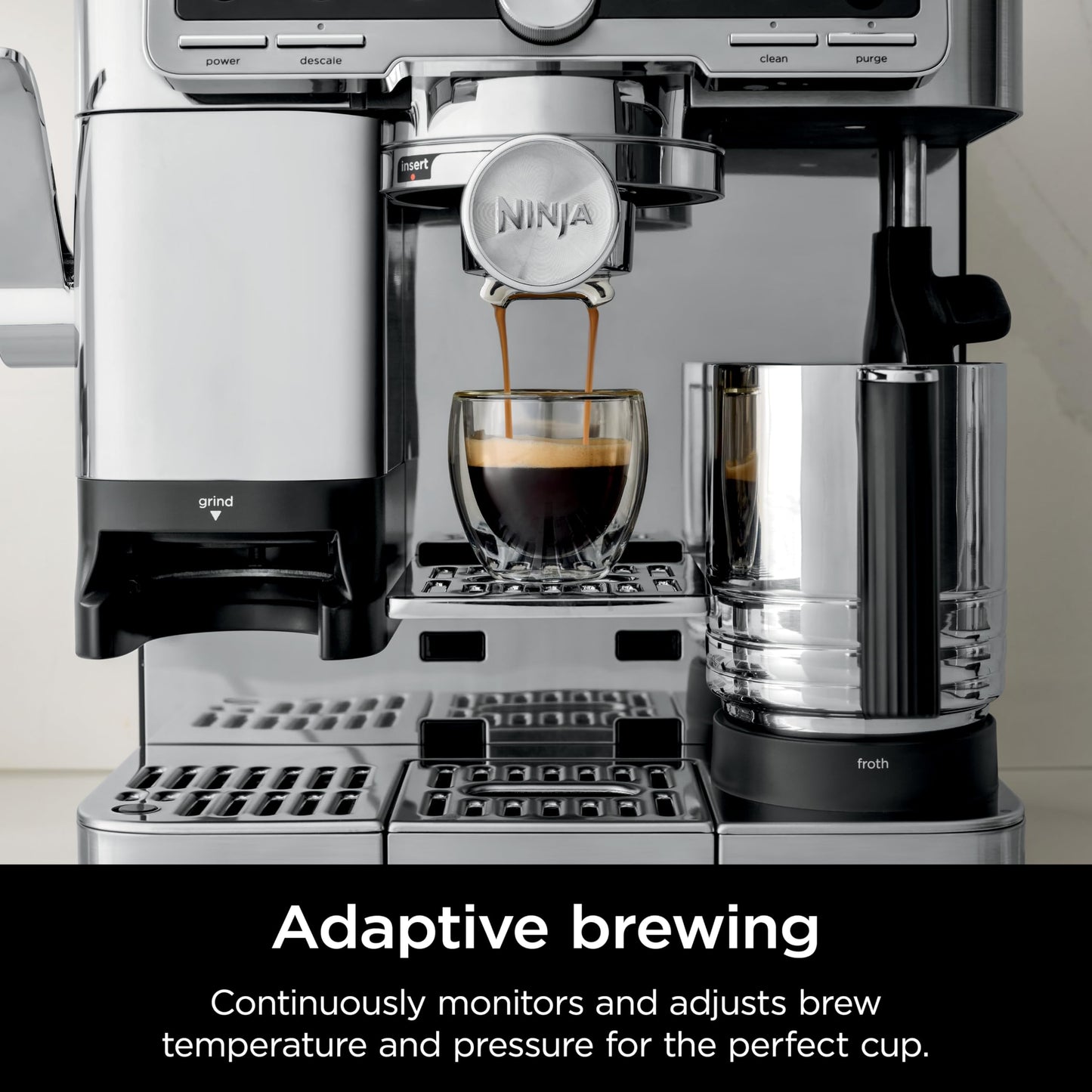 Ninja Luxe Café Pro Series, Espresso Machine, Drip Coffee, Cold Brew, Hot Water, Integrated Tamper, Built-in Grinder, Hands-Free Frother for Cappuccin