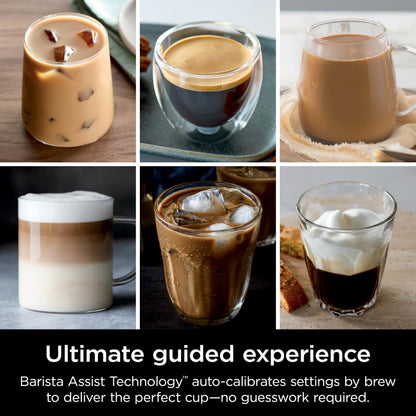 Ninja Luxe Café Pro Series, Espresso Machine, Drip Coffee, Cold Brew, Hot Water, Integrated Tamper, Built-in Grinder, Hands-Free Frother for Cappuccin