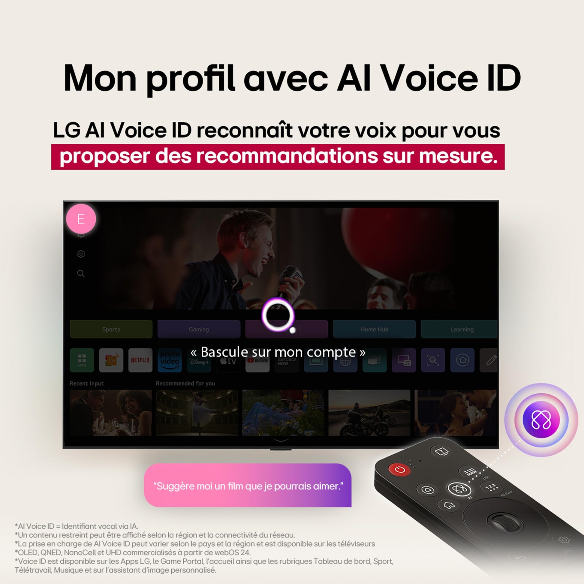 LG TV QNED AI 2025 | 65QNED8E | 65'' (165cm) | 4K UHD | HDR10 | webOS 25 | Télécommade AI Magic Remote | Alexa, Google Assistant | Netflix Disney+ CANAL+ Prime Video | AirPlay 2 | Luminosité éclatante