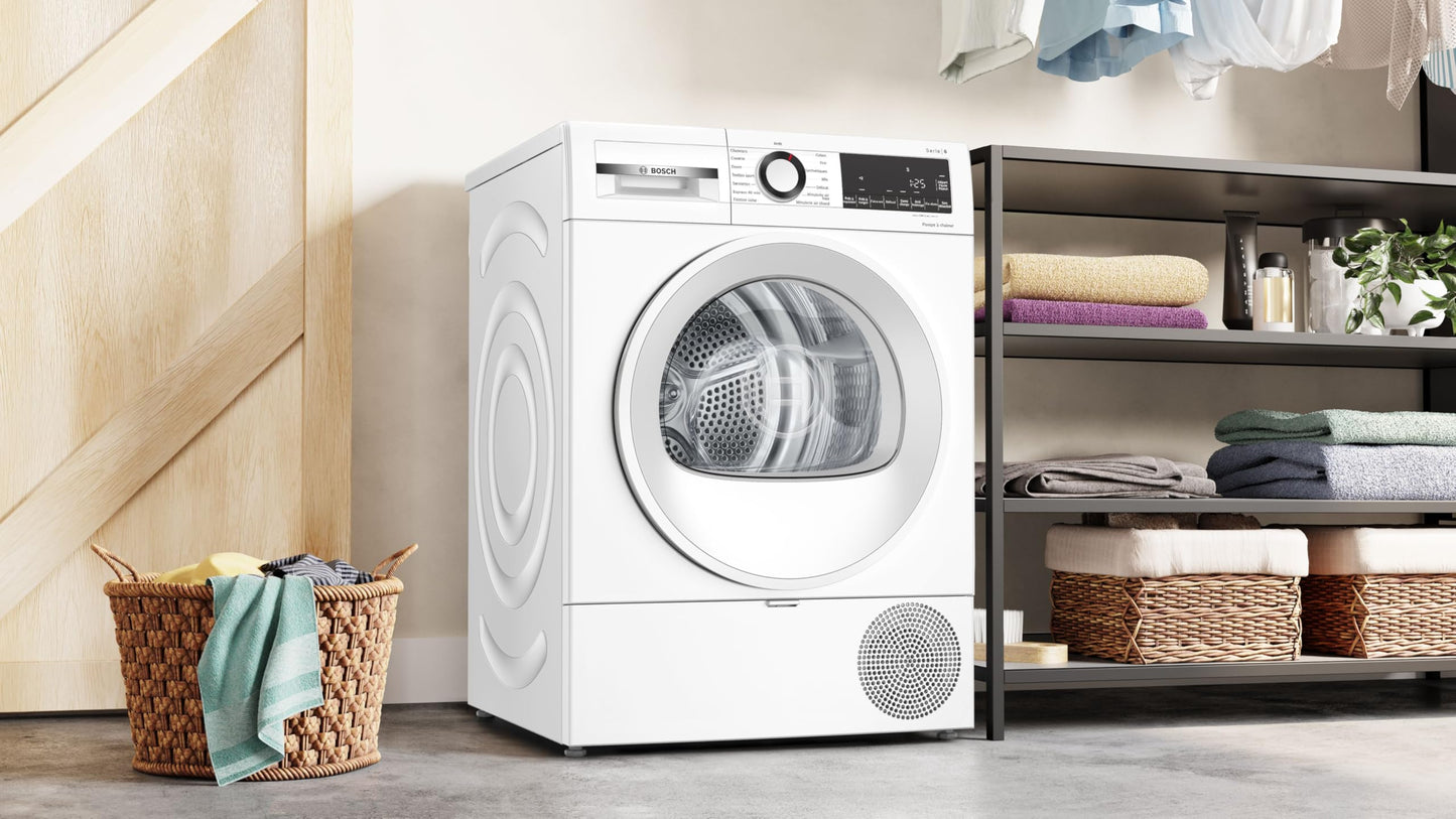 BSH Electroménager WQG1420DFR, Série 6, Sèche linge, Pompe à chaleur, 9 kg, Blanc