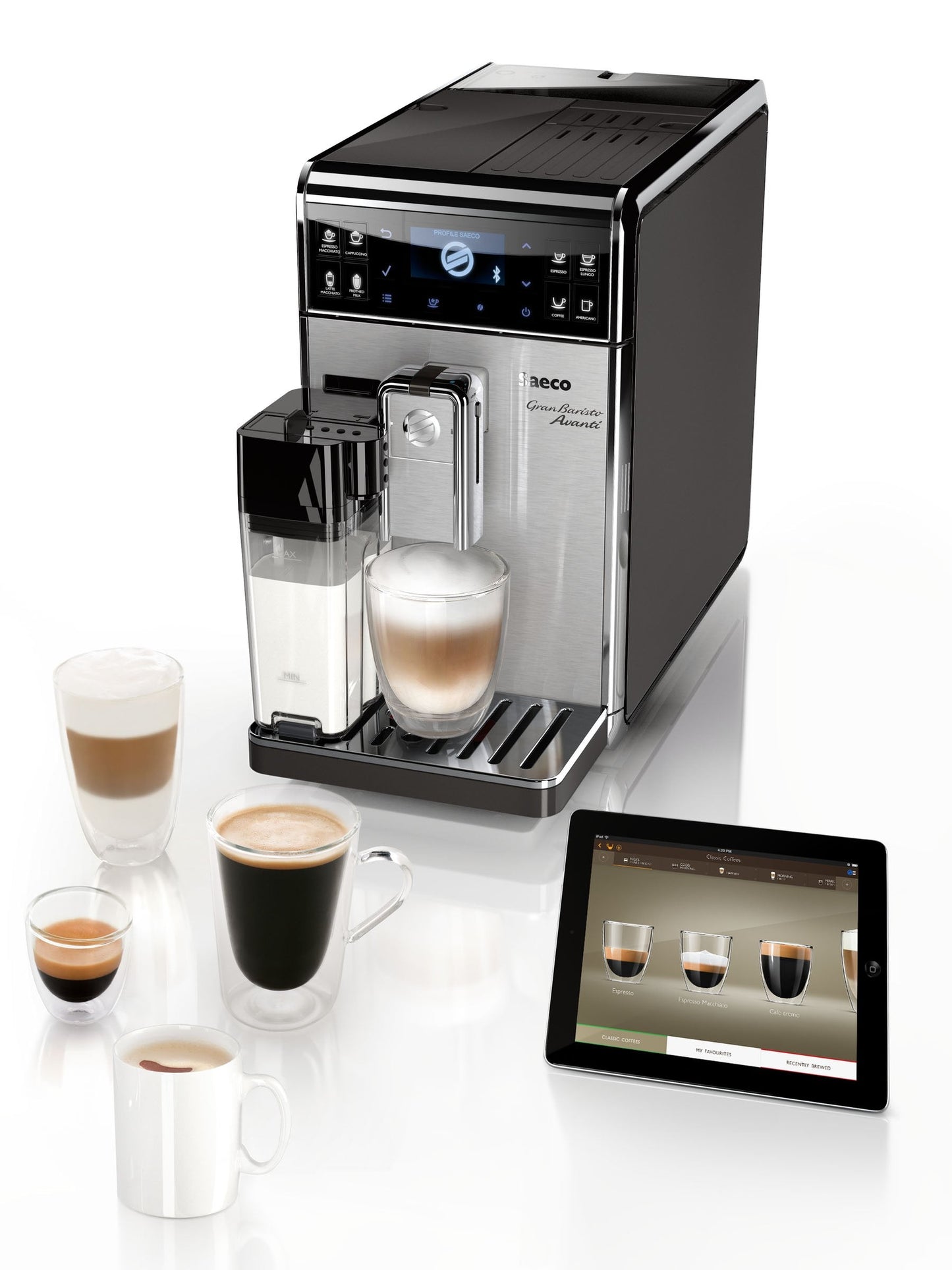 Saeco GranBaristo Avanti HD8967/01 Machine à café automatique + Application Acier/Anthracite