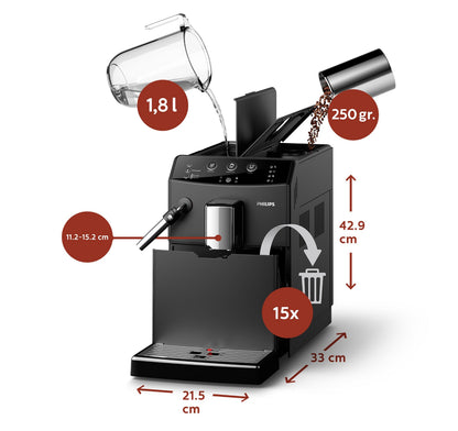 Philips HD8827/01 Série 3000 Machine Espresso Noir